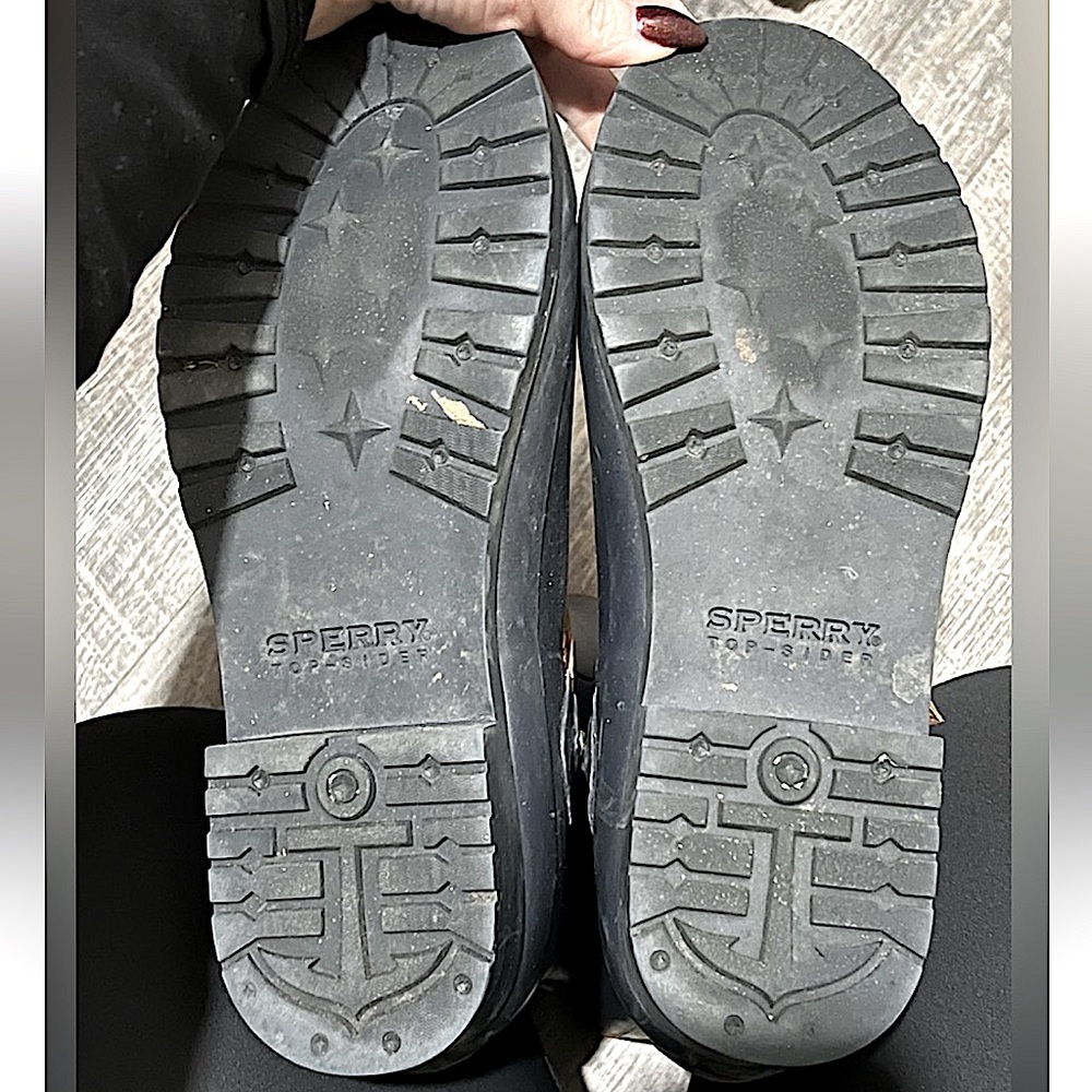 SPERRY 🌧️  TOP SIDER LEATHER ACCENT FLEECE LINED WATERPROOF RUBBER RAIN BOOTS 11 - Picture 8 of 10